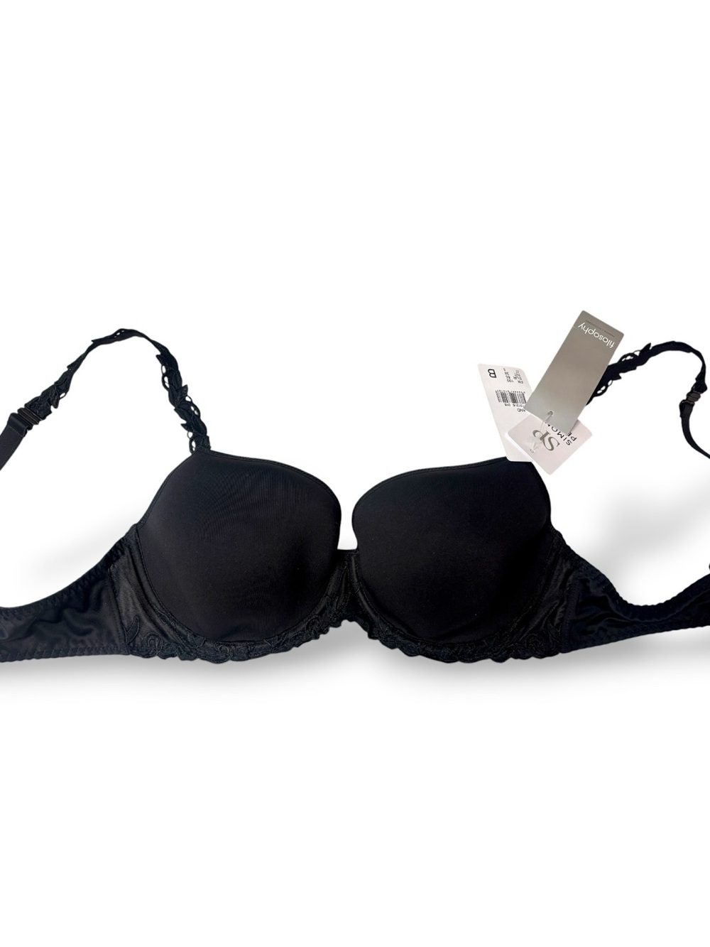 Simone Perele Black Lace-Trim Underwire T-Shirt Bra